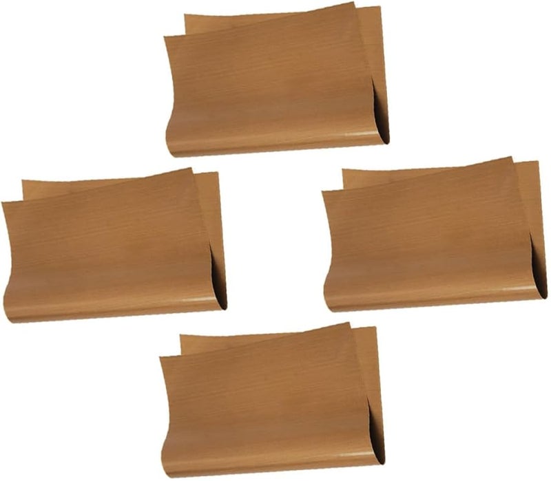 حصيرة خبز غير لاصقة قابلة لإعادة الاستخدام 4 قطع 40x60 سم لون القهوة بطانة فرن من مادة PTFE - Image 1